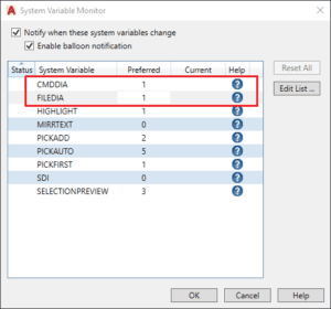 AutoCAD Dialog Box